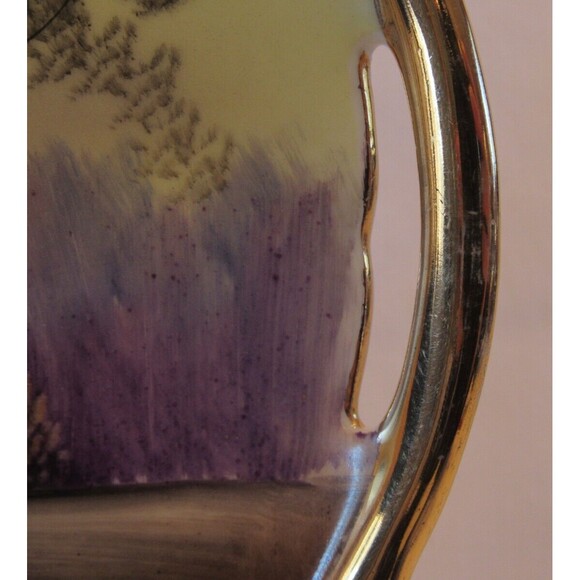 Vintage Noritake Hand Painted Double Handled Plate Tree in the Meadow - Picture 5 of 10